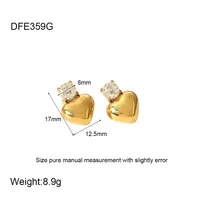 1 Pair Vintage Style Classic Style Heart Shape 304 Stainless Steel 18K Gold Plated Ear Studs sku image 2
