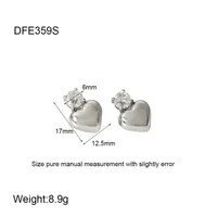 1 Pair Vintage Style Classic Style Heart Shape 304 Stainless Steel 18K Gold Plated Ear Studs sku image 1