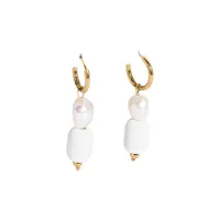 1 Pair Elegant Lady Geometric Irregular 304 Stainless Steel Pearl Earrings main image 4