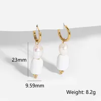1 Pair Elegant Lady Geometric Irregular 304 Stainless Steel Pearl Earrings sku image 1