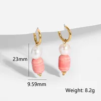 1 Pair Elegant Lady Geometric Irregular 304 Stainless Steel Pearl Earrings sku image 2