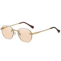 Retro Vintage Style Sweet Solid Color Ac Polygon Frameless Glasses sku image 4