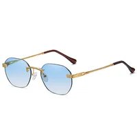 Retro Vintage Style Sweet Solid Color Ac Polygon Frameless Glasses sku image 7