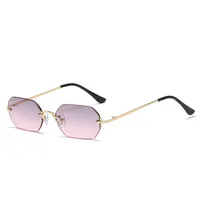 Basic Lady Solid Color Ac Square Frameless Glasses main image 4