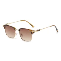Retro Solid Color Ac Square Full Frame Glasses main image 2