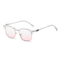 Retro Solid Color Ac Square Full Frame Glasses main image 3