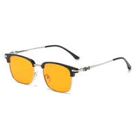 Retro Solid Color Ac Square Full Frame Glasses main image 4