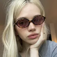 Retro Simple Style Solid Color Ac Oval Frame Full Frame Glasses main image 4