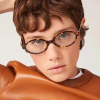 Retro Simple Style Solid Color Ac Oval Frame Full Frame Glasses main image 3