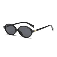 Retro Simple Style Solid Color Ac Oval Frame Full Frame Glasses main image 1