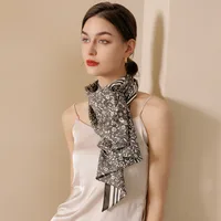 Women's Korean Style Flower Satin Silk Scarf main image 1