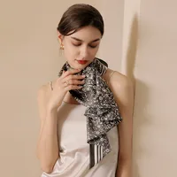 Women's Korean Style Flower Satin Silk Scarf main image 2