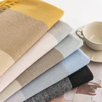 Women's Elegant Plaid Imitation Cashmere Tassel Scarf main image 1