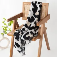 Women's Elegant Cow Pattern Imitation Cashmere Tassel Scarf main image 1
