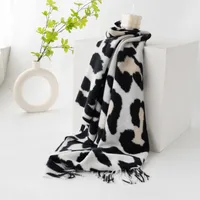 Women's Elegant Cow Pattern Imitation Cashmere Tassel Scarf main image 2