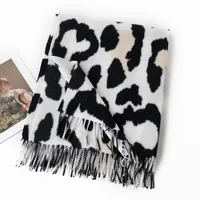 Women's Elegant Cow Pattern Imitation Cashmere Tassel Scarf main image 4