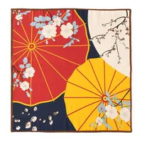 Women's Elegant Four Leaf Clover Polka Dots Flower Silk Silk Scarf sku image 5