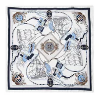 Women's Elegant Four Leaf Clover Polka Dots Flower Silk Silk Scarf sku image 8
