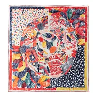 Women's Elegant Four Leaf Clover Polka Dots Flower Silk Silk Scarf sku image 9