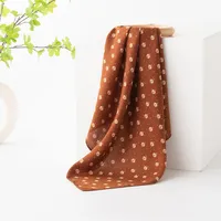 Women's Retro Plaid Flower Satin Silk Scarf sku image 5