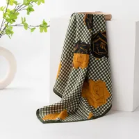 Women's Retro Plaid Flower Satin Silk Scarf sku image 32