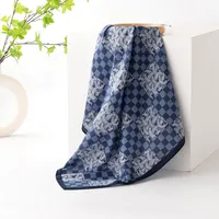 Women's Retro Plaid Flower Satin Silk Scarf sku image 35