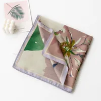 Women's Retro Plaid Flower Satin Silk Scarf sku image 39