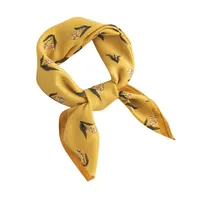 Women's Pastoral Houndstooth Flower Satin Silk Scarf main image 5