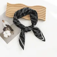 Women's Pastoral Houndstooth Flower Satin Silk Scarf sku image 8