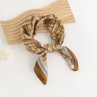 Women's Pastoral Houndstooth Flower Satin Silk Scarf sku image 1