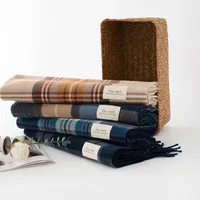 Women's Elegant Plaid Imitation Cashmere Tassel Scarf main image 2