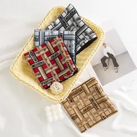Women's Pastoral Houndstooth Flower Satin Silk Scarf main image 3
