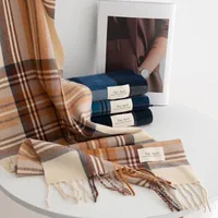 Women's Elegant Plaid Imitation Cashmere Tassel Scarf main image 1