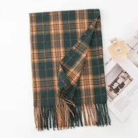 Women's Elegant Plaid Imitation Cashmere Tassel Scarf sku image 6