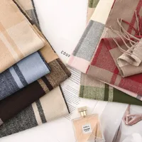 Women's Elegant Simple Style Plaid Imitation Cashmere Tassel Scarf main image 2