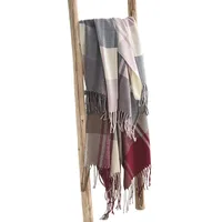 Women's Elegant Simple Style Plaid Imitation Cashmere Tassel Scarf main image 5