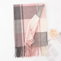 Women's Elegant Simple Style Plaid Imitation Cashmere Tassel Scarf sku image 4
