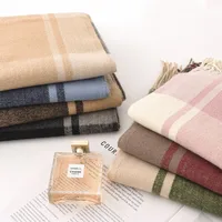 Women's Elegant Simple Style Plaid Imitation Cashmere Tassel Scarf main image 1