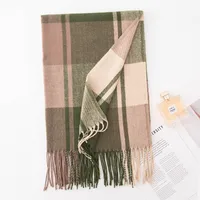 Women's Elegant Simple Style Plaid Imitation Cashmere Tassel Scarf sku image 3