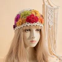 Women's Elegant Flower Eaveless Wool Cap main image 2