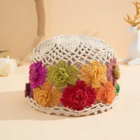 Women's Elegant Flower Eaveless Wool Cap main image 3