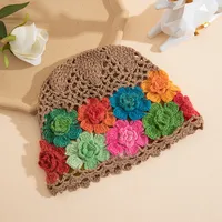 Women's Elegant Flower Eaveless Wool Cap main image 4