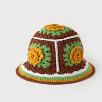 Women's Sweet Simple Style Color Block Flower Eaveless Wool Cap sku image 6