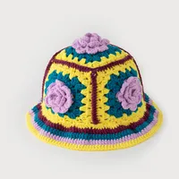 Women's Sweet Simple Style Color Block Flower Eaveless Wool Cap sku image 7