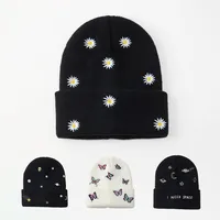 Unisex Simple Style Classic Style Butterfly Daisy Spaceship Eaveless Wool Cap main image 1