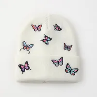 Unisex Simple Style Classic Style Butterfly Daisy Spaceship Eaveless Wool Cap main image 2