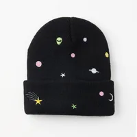 Unisex Simple Style Classic Style Butterfly Daisy Spaceship Eaveless Wool Cap main image 3