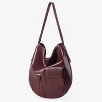 Women's Large PU Solid Color Elegant Streetwear Sewing Thread Square Zipper Tote Bag main image 3