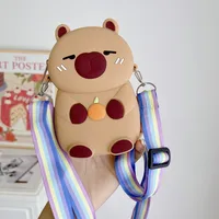 Kid'S Silica Gel Animal Cute Capabala Animal-shaped Zipper Crossbody Bag main image 2