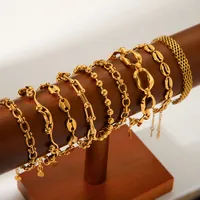 Simple Style Geometric 304 Stainless Steel Plating 18K Gold Plated Women's Bracelets main image 1